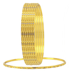 Wedding Designer 22K Gold Silver Metal Chuda Kada Bangle Set Of 8