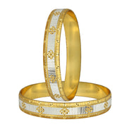 Wedding Designer 22K Gold Rhodium Metal Chuda Kada Bangle Set Of 2