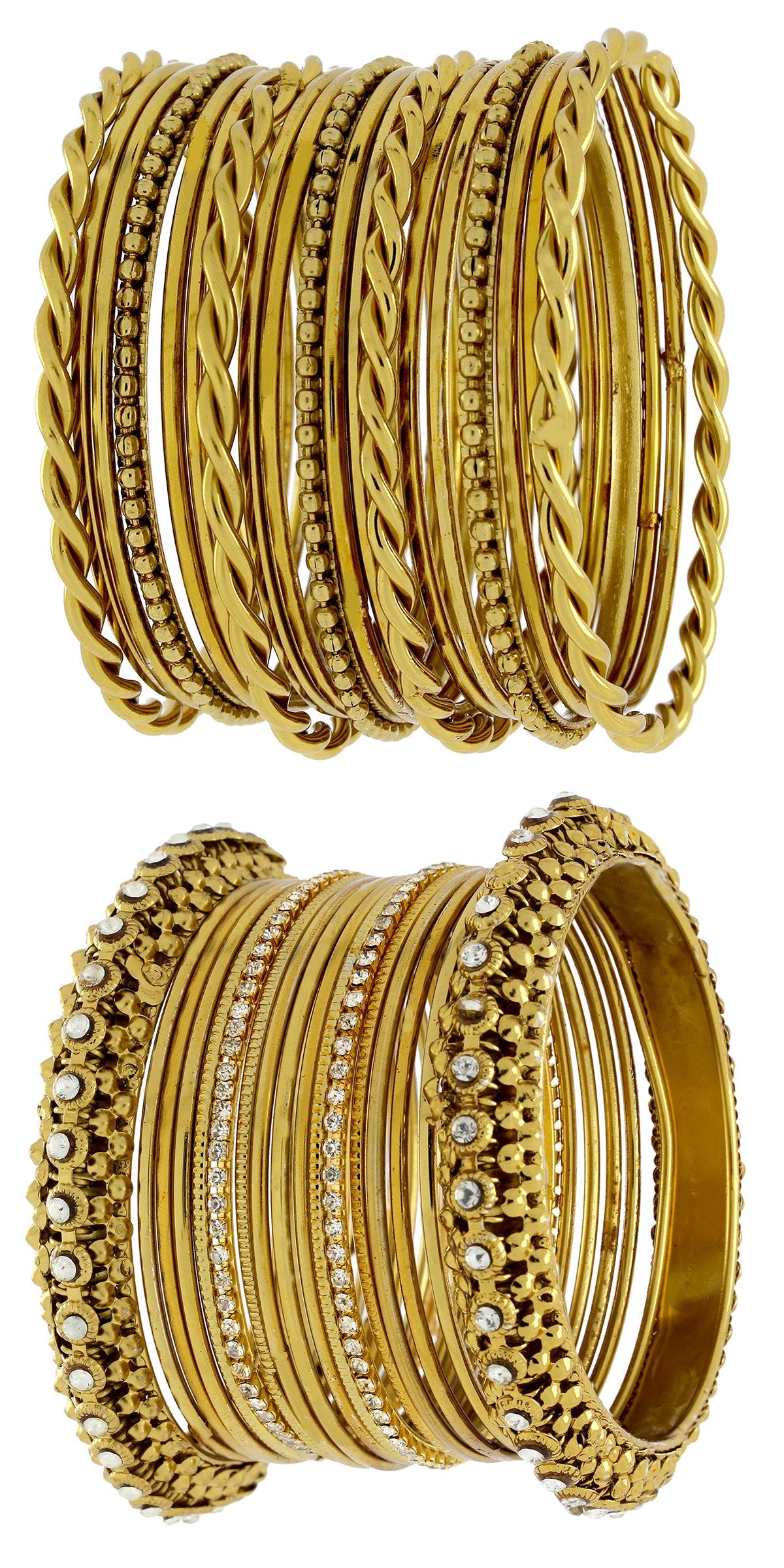 Wedding Marriage Antique Gold Chuda Bangle Set Of 19 Combo Women