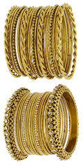 Wedding Marriage Antique Gold Chuda Bangle Set Of 19 Combo Women