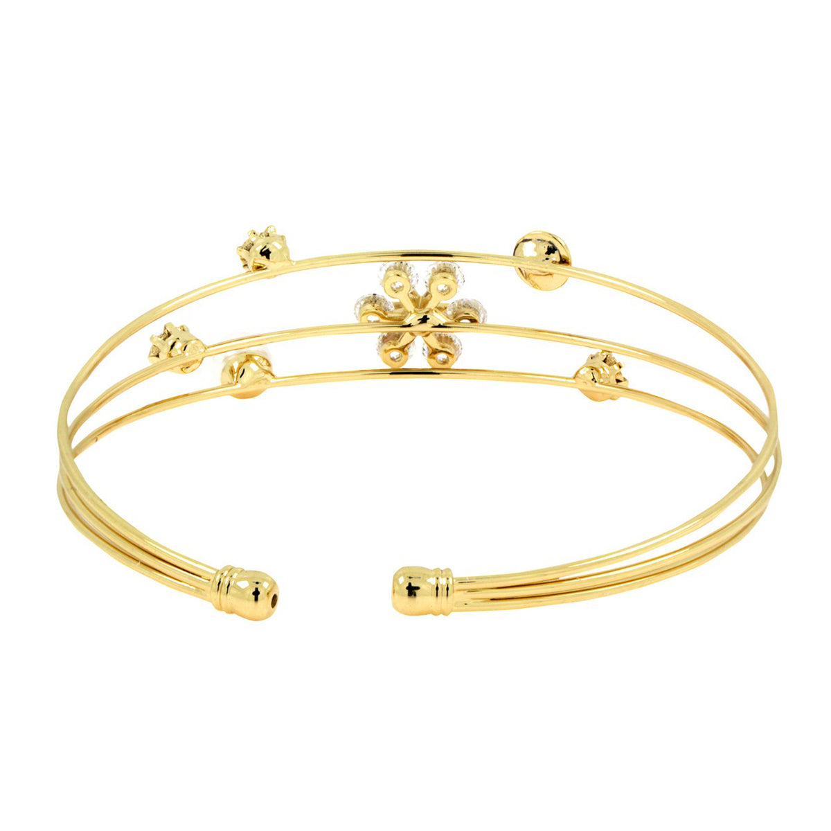 10K gold open wire bangle with snake's head - IOSSELLIANI microcosmo