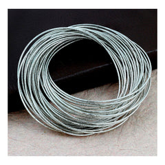 Trendy Western Shiny Rhodium Plated Slim Bangle Cluster Of 12 Women
