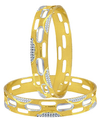 Wedding 22K Gold Rhodium Metal Chuda Kada Bangle Set Of 2 Combo