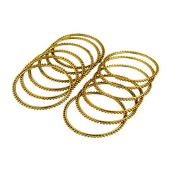 Wedding 22K Antique Gold Plated Chuda Kada Bangle Set Of 12 For Women
