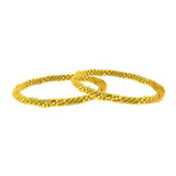 Twister 22K Gold Plated Slim Gold Bangle Pair Set Of 2 For Women