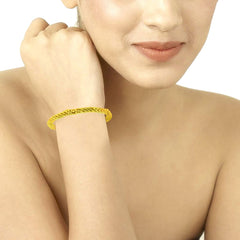 Twister 22K Gold Plated Slim Gold Bangle Pair Set Of 2 For Women