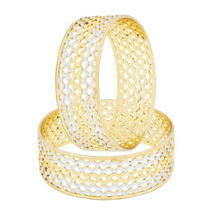 Traditional 22K Gold & Rhodium Filigree Bangle Pair Set Of 2 Women