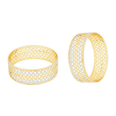 Traditional 22K Gold & Rhodium Filigree Bangle Pair Set Of 2 Women