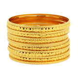 Traditional 22K Gold Plated Bangle Pair Set Of 16 For Women