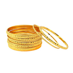 Traditional 22K Gold Plated Bangle Pair Set Of 16 For Women