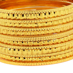 Traditional 22K Gold Plated Bangle Pair Set Of 16 For Women