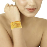 Traditional 22K Gold Plated Bangle Pair Set Of 16 For Women