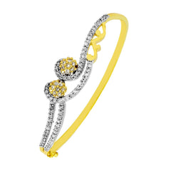 Dual Flower Nakshatra Gold Openable Bangle Kada Bracelet Girls Women