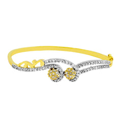 Dual Flower Nakshatra Gold Openable Bangle Kada Bracelet Girls Women