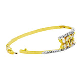 Marquise Flower Cz 18K Gold Openable Bangle Kada Bracelet Girls Women