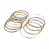 Slim Gold Silver Copper Antique Plated Set Of 12 Bangles Girls Women