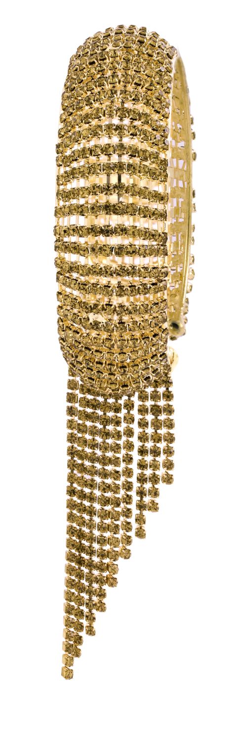 Free Size Three Dimensional Champagne 14K Gold Kada Bracelet Bangle