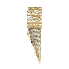 Free Size Embellished Cz 14K Gold Kada Bracelet Bangle Girls Women