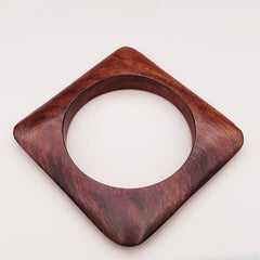 Square Brown Wooden Bangle Kada For Women