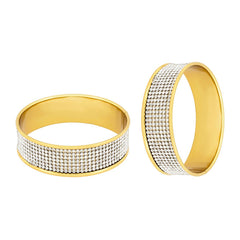 Stylish Glossy Cz 18K Gold Plated Bangle Kada Set Of 2 For Girls Women