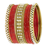 Wedding Designer Rope 22K Gold Maroon Red Bangle Kada Choda Set 11