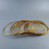 Stylish Brass Gold Bangle Pair Set Of 12 For Women