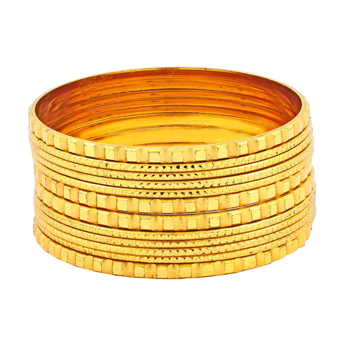 Ethnic Traditional 22K Gold Bangle Set Of 12 For Women