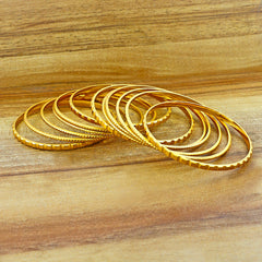 Ethnic Traditional 22K Gold Bangle Set Of 12 For Women
