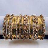 Ethnic Traditional 18K Gold American diamond Bangle Set For Women