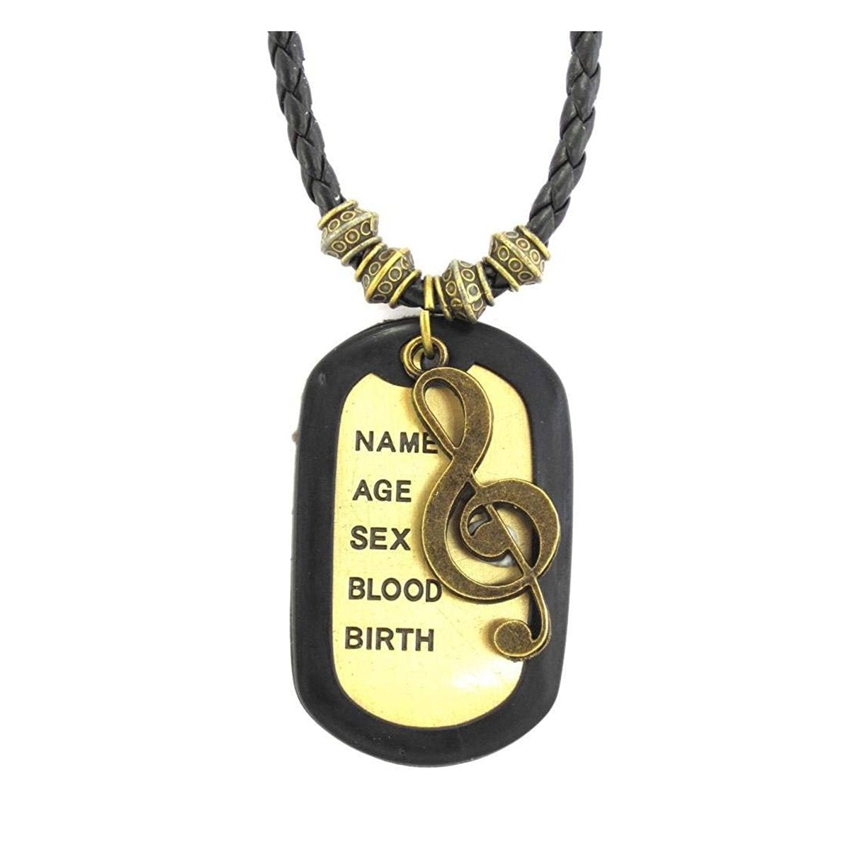 Vintage Music Military Dog Tag Pendant Leather Chain 20Cm Men – ZIVOM