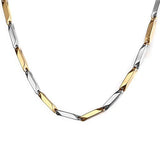 Italian 316L Stainless Steel Slim Light Weight Two Tone Chain Men 21"