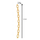 Gold Plated Oval Belcher Anchor Links Chain 18" For Men Women