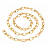Gold Stainless Steel Italian Oval Link Cable Belcher Chain 23"