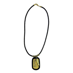 Bronze Vintage Antique Finish Reborn Dog Tag Pendant Leather Chain Men