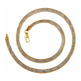 Designer Curb Gold Laser Silver Plated Short Chain 18" For Men