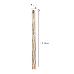 Designer Curb Gold Laser Silver Plated Short Chain 18" For Men