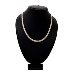 Designer Curb Gold Laser Silver Plated Short Chain 18" For Men