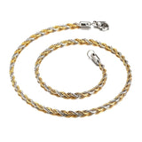 316L Stainless Steel Two Tone Classic Rope Chain 20.1"