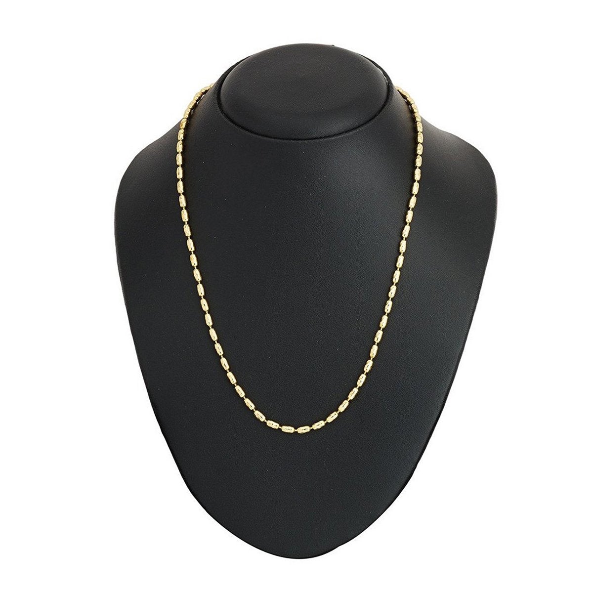 Oval Cylinder 22K Gold Plated 19" Chain For Men Women