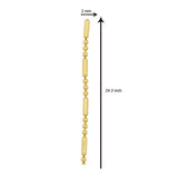 Slim Ball Pipe 22K Gold Plated 24" Chain For Women