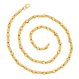 3D Pipe Traditional 22K Gold Plated 25" Chain For Women