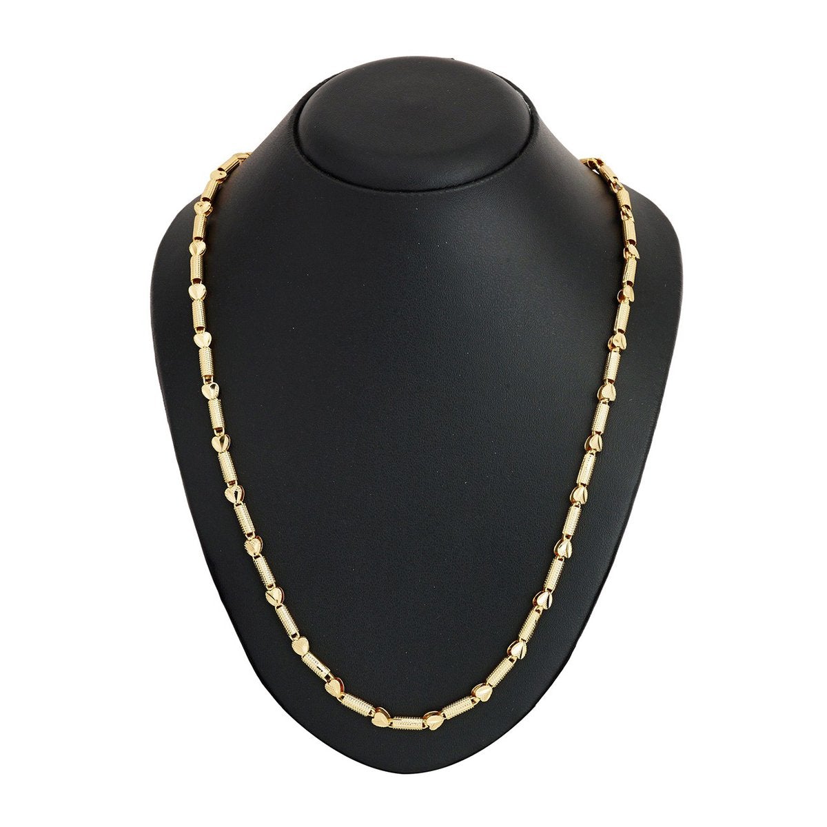 3D Pipe Traditional 22K Gold Plated 25" Chain For Women