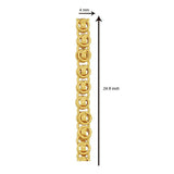 3D Traditonal Button 22K Gold Plated 25" Chain For Women