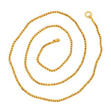 Solid Rope 22K Gold Plated 24" Chain For Men Women