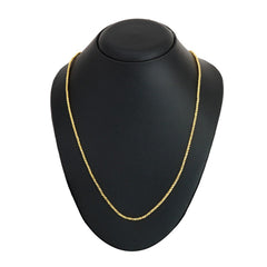 Solid Rope 22K Gold Plated 24" Chain For Men Women
