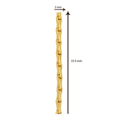 3D Traditional 22K Gold Plated 24" Chain For Men Women