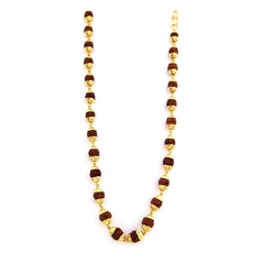 Gold Plated Rudraksh Mala Chain Long 24 Inches For Men