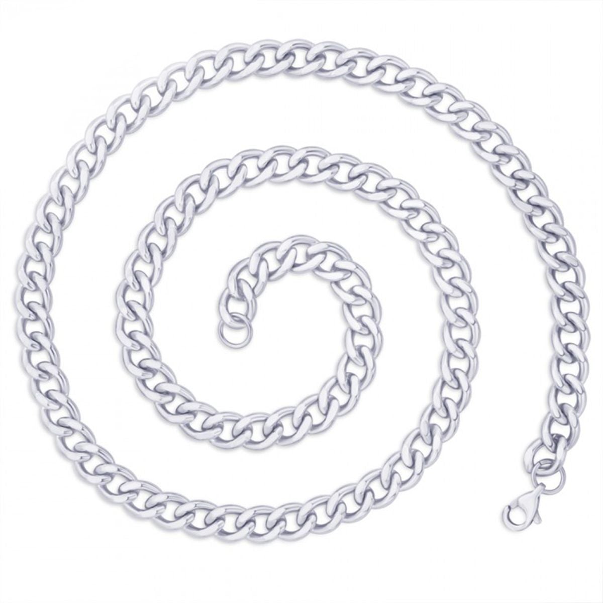 Classic Curb 316L Surgical Stainless Steel Silver Chain For Men