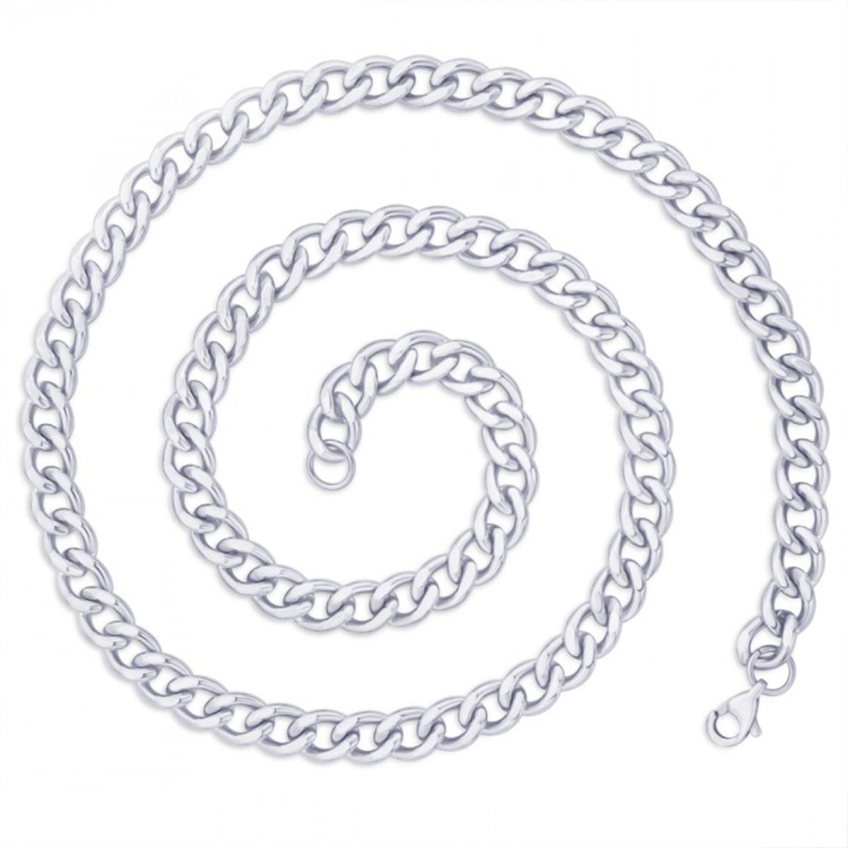 Classic Curb 316L Surgical Stainless Steel Silver Chain For Men