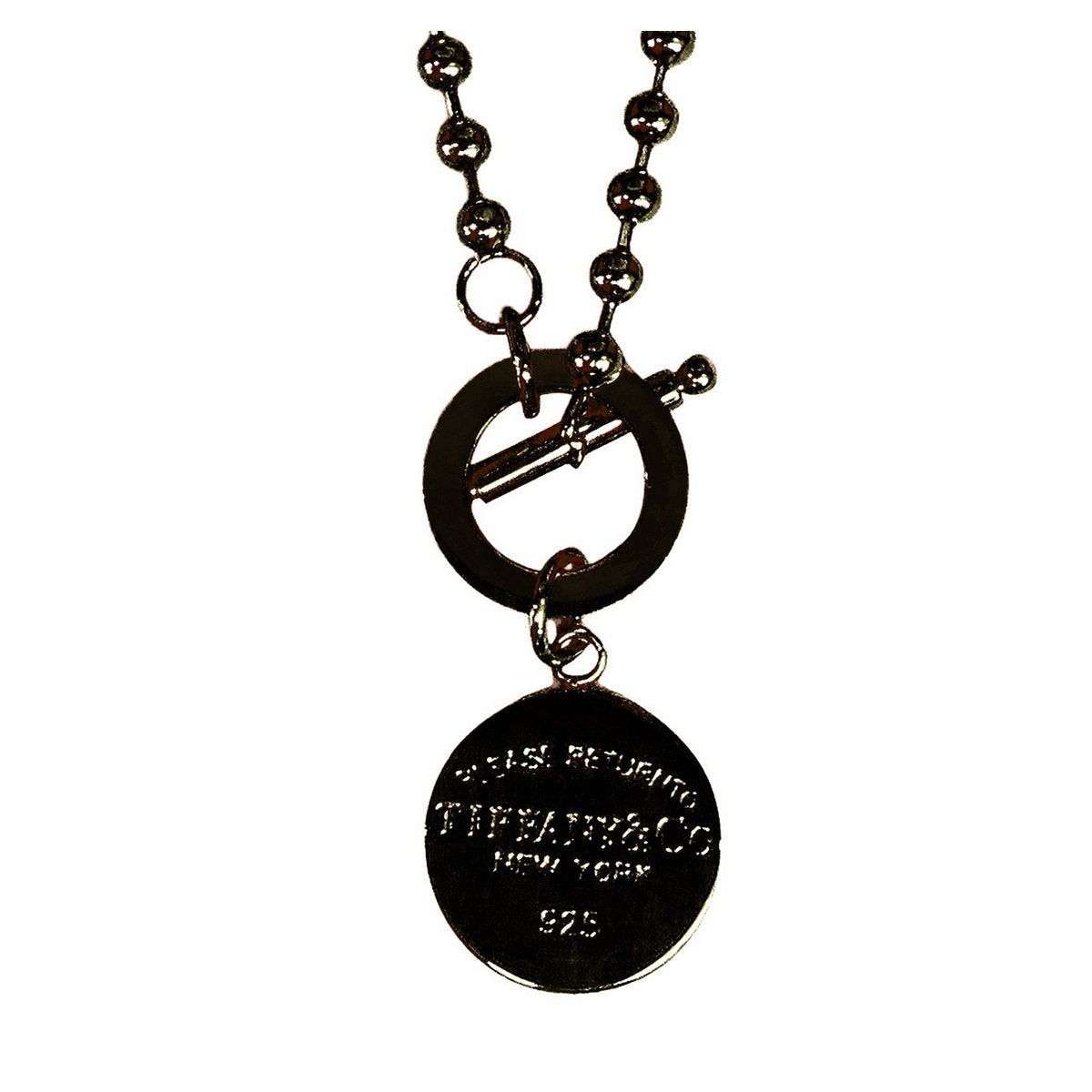 Medallion Tag 316L Stainless Steel Black 24" Ball Neclace Chain Men